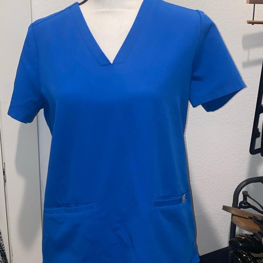 Royal Blue Figs 1 Scrub Top and  TWO Pairs of Scrub Bottoms